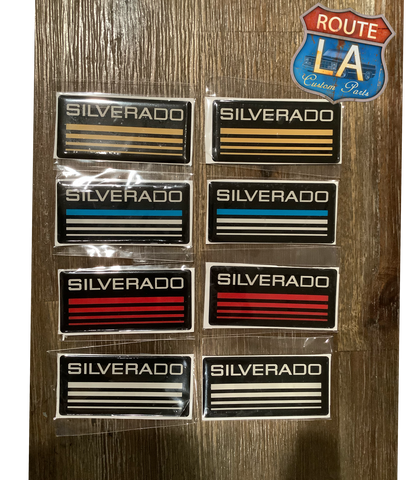 Silverado resin cab pillar badges