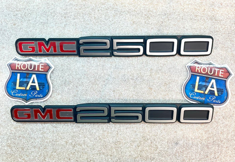 GMC2500 Door emblems with buckles