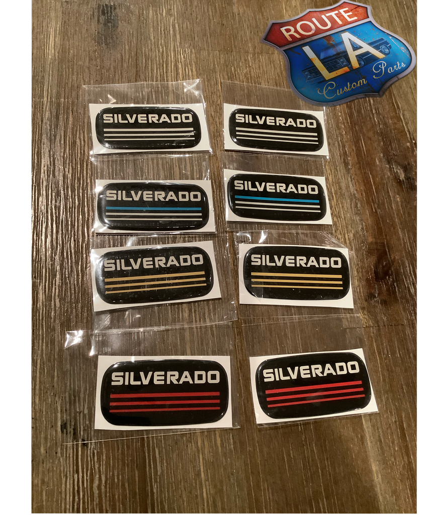 Silverado resin cab pillar badges – Route LA Custom Parts