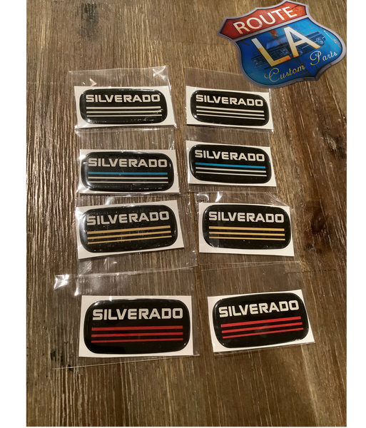 Silverado resin cab pillar badges