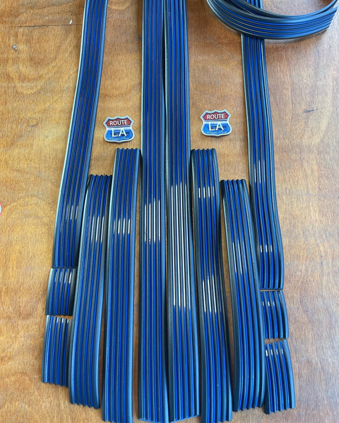 Pre cut set of body side moldings with Custom blue strips for Chevrolet / GMC OBS