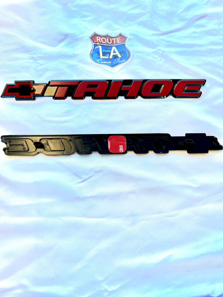 TAHOE Custom Red door emblems with Buckles