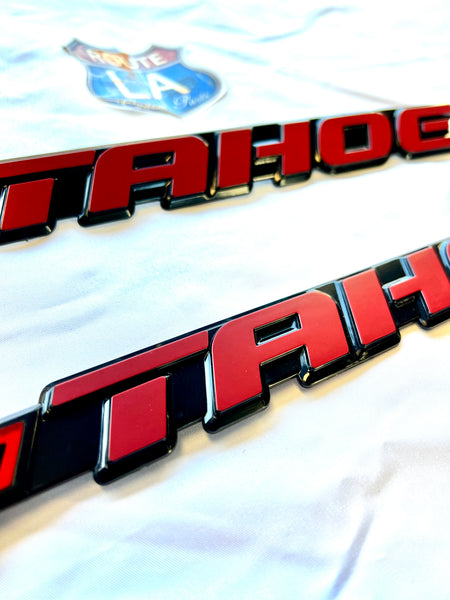 TAHOE Custom Red door emblems with Buckles